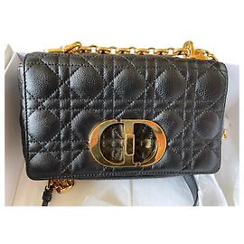 Dior Caro Small Black Leather Handbag Black