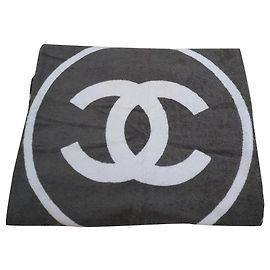 Toalla Chanel XL Blanco Gris