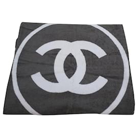 Chanel-Chanel XL towel-White,Grey