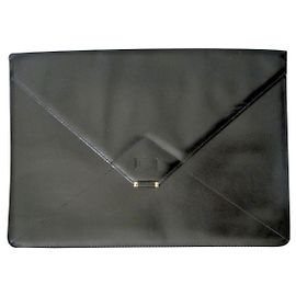 Lancel Vintage schwarze Ledertasche 80s/aktentasche oder laptop-sehr guter zustand Schwarz