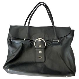 Séquoia SEQUOIA Vintage bag in black leather - fabric lining -very good condition Black