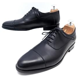 JM Weston-NEW JM WESTON RICHELIEU WEST STRAIGHT TOE SHOES 6.5C 40.5 black leather-Black