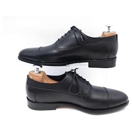 JM Weston-NEW JM WESTON RICHELIEU WEST STRAIGHT TOE SHOES 6.5C 40.5 black leather-Black