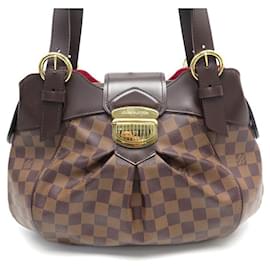 Louis Vuitton-LOUIS VUITTON SISTINA PM N HANDBAG41542 IN EBENE DAMIER CANVAS HAND BAG-Brown