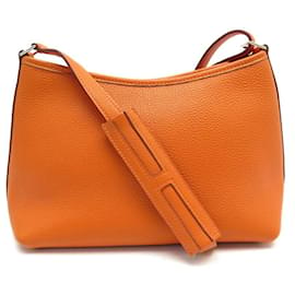 Hermès-HAND BAG HERMES BERLINGOT PM BANDOULIERE LEATHER TOGO ORANGE BOX HAND BAG-Orange