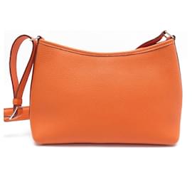 Hermès-HAND BAG HERMES BERLINGOT PM BANDOULIERE LEATHER TOGO ORANGE BOX HAND BAG-Orange