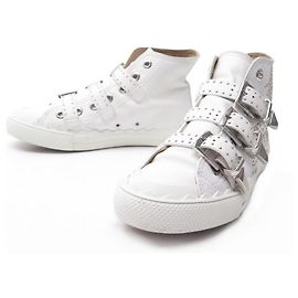 Chloé CHAUSSURES BASKETS CHLOE SUSANNA 37 CHC18S21 EN CUIR BLANC LEATHER SHOES Blanc