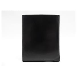 Hermès-VINTAGE HERMES RANGE BILLET WALLET IN LEATHER BOX BLACK LEATHER WALLET-Black