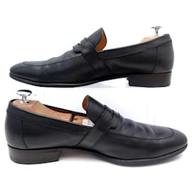 Gucci-GUCCI SHOES LOAFERS WITH BUCKLE 181812 Black Leather 41E LEATHER SHOES-Black