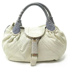 BOLSA ESPIÃO FENDI 8BR511 BOLSA DE MÃO EM COURO BEGE CABAS Bege