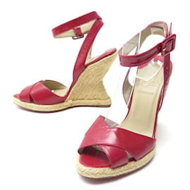 Christian Louboutin-SHOES CHRISTIAN LOUBOUTIN SANDALS ESPADRILLES I LOVE 36 LEATHER BOX-Red