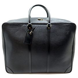 BOLSA DE MÃO LOUIS VUITTON SIRIUS 50 MALA DE BAGAGEM DE COURO EPI PRETO Preto