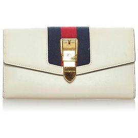 Gucci White Sylvie Leather Continental Long Wallet White Multiple colors