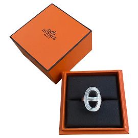 Hermès Piccolo anello della catena dell'ancora Argento
