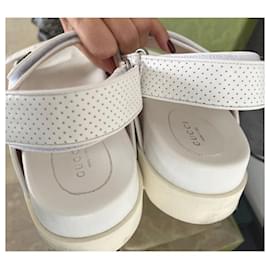 Gucci-Gucci GG Leather Dad Sandals EU37-White