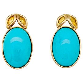 inconnue Pendientes de oro amarillo., turquesa. Otro