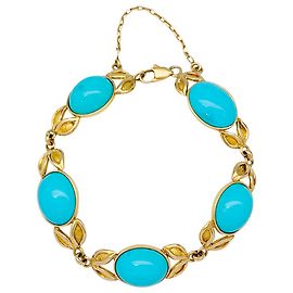 inconnue Bracciale in oro giallo, turchese. Altro
