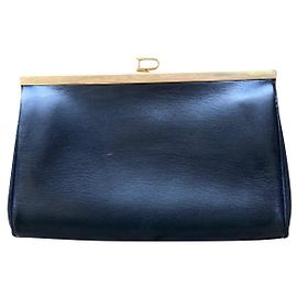 Original Vintage Delvaux Handtasche Schwarz Gold hardware