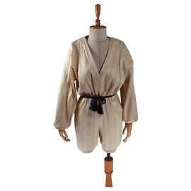 Mono Maje de lino elástico beige Beige