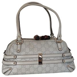 Sac Gucci Wave Boston Blanc cassé Cuir Guccissima Blanc