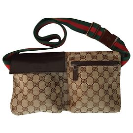 Gucci GG bolsa de cintura de lona Marrom Marrom