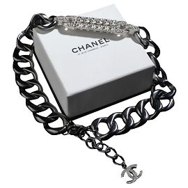 Colar de pulseira Chanel excepcional Hardware prateado