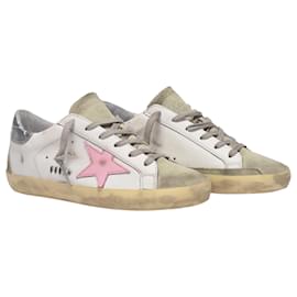 Golden Goose Deluxe Brand-Tênis Super-Star - Golden Goose - Multi - Couro-Branco