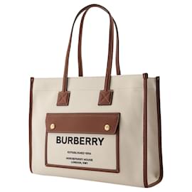 Burberry-Ll Sm Pocket Dtl Ll6 Borsa tote - Burberry - Naturale/Marrone chiaro - Cotone-Beige