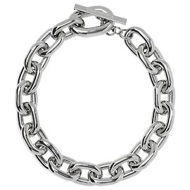 Paco Rabanne Collar de eslabones XL en latón plateado Plata Metálico
