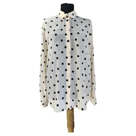 & Other Stories Camicia a pois in seta nera e bianca Nero Bianco