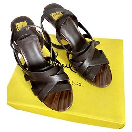 Sandali Paul Smith Misty in pelle marrone con lacci Marrone