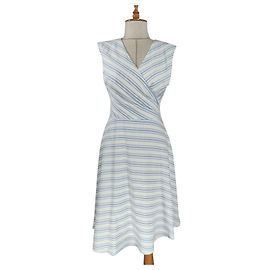 Robe à rayures bleue et blanche Ralph Lauren Blanc Bleu