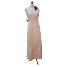Autre Marque Sorelle Fontana robe longue vintage Sable Blanc cassé