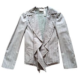 Jaqueta drapeada DKNY Pure de algodão cinza Cinza