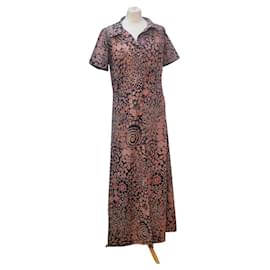 Autre Marque-Geblümtes, tailliertes Vintage-Kleid 70S-Mehrfarben 