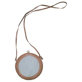 Autre Marque VINTAGE 60s bolsa de ombro redonda Bege Creme