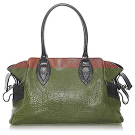 Fendi-Sac à main Fendi en cuir marron Selleria-Marron,Noir