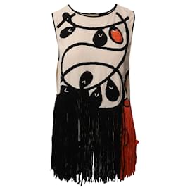 Fendi-Fendi Embroidered Fringe Top in Multicolor Acetate-Multiple colors