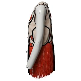 Fendi-Fendi Embroidered Fringe Top in Multicolor Acetate-Multiple colors