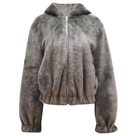 Helmut Lang Kunstpelzjacke aus grauem Modacryl Grau