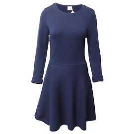 Vestido midi de punto de mezcla de algodón azul marino de Iris & Ink Azul Azul marino