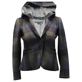 Theory-Theory Hooded Blazer Jacket in Multicolor Wool-Multiple colors