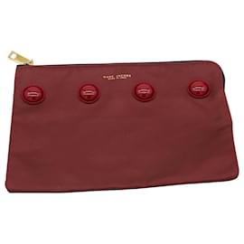 Marc Jacobs-Marc Jacobs Twill Clutch Bag in Burgundy Cotton-Dark red