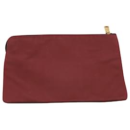 Marc Jacobs-Marc Jacobs Twill Clutch Bag in Burgundy Cotton-Dark red