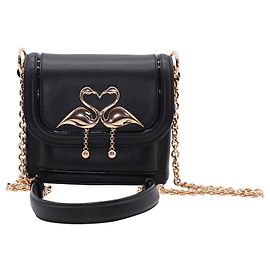 Bolsa transversal de couro Sophia Webster Claudie em couro preto Preto