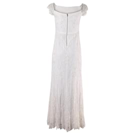 Alice + Olivia-Robe ornée Alice + Olivia Aurelia en nylon blanc-Blanc