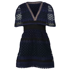 Self portrait Robe cape en dentelle guipure Self-Portrait en polyester bleu Bleu