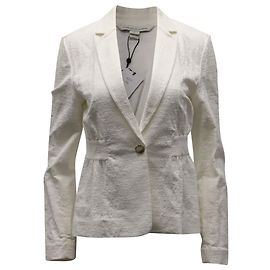 Chaqueta texturizada de algodón blanco Gavyn de Diane Von Furstenberg Blanco