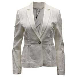 Diane Von Furstenberg-Diane Von Furstenberg Gavyn Strukturierte Jacke aus weißer Baumwolle-Weiß
