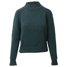Céline Celine Strickpullover mit Rollkragen aus blaugrüner Wolle Andere Grün
